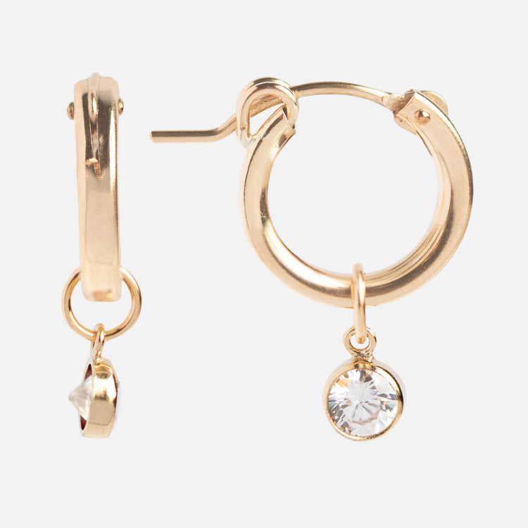 Birthstone Hoop Earrings