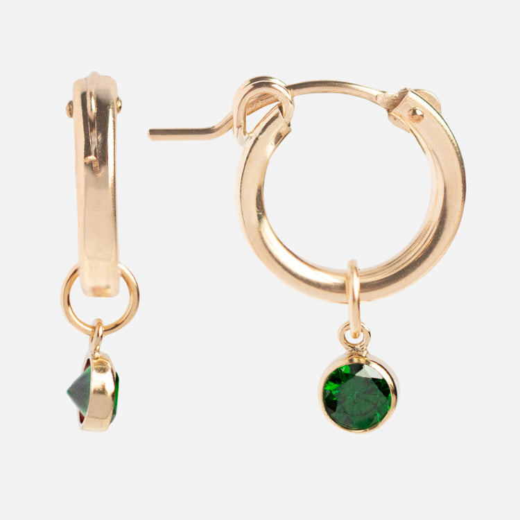 Birthstone Hoop Earrings