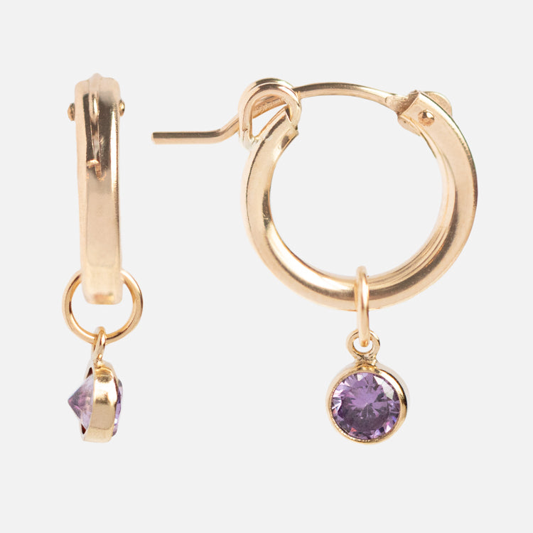 Birthstone Hoop Earrings