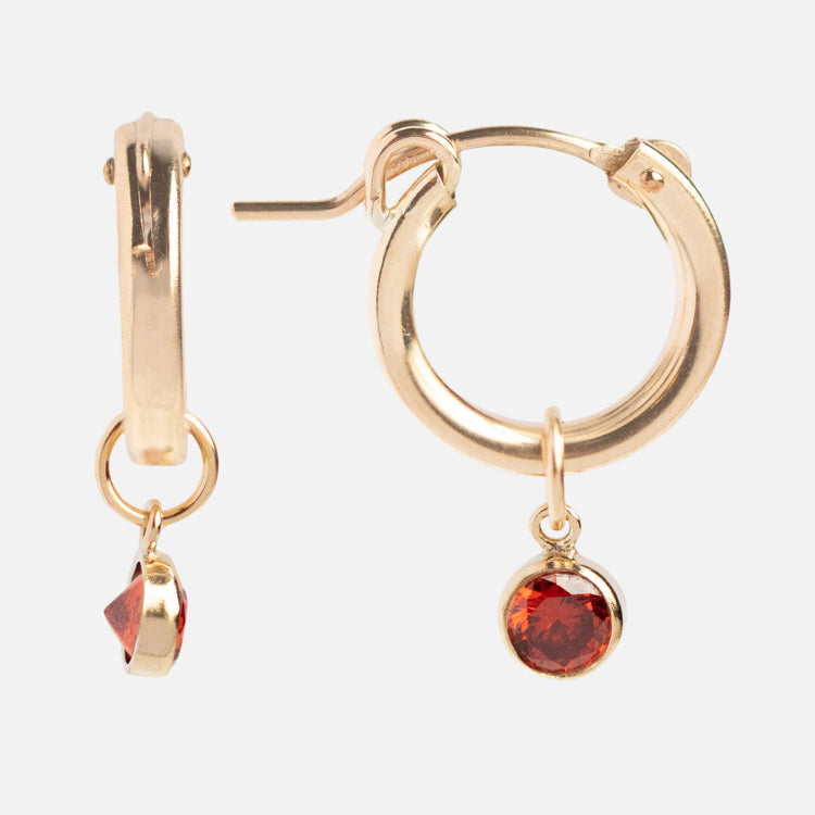 Birthstone Hoop Earrings