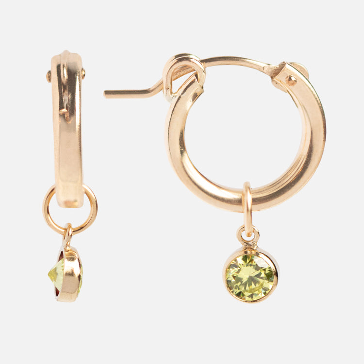 Birthstone Hoop Earrings