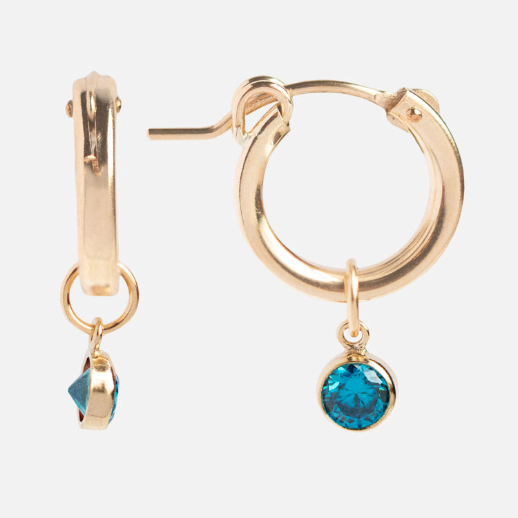Birthstone Hoop Earrings