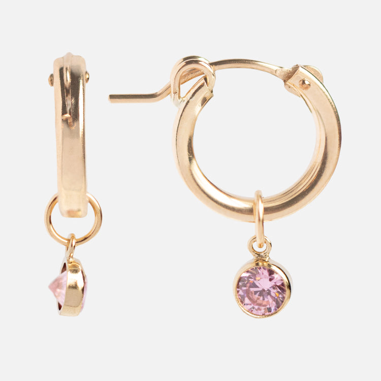 Birthstone Hoop Earrings