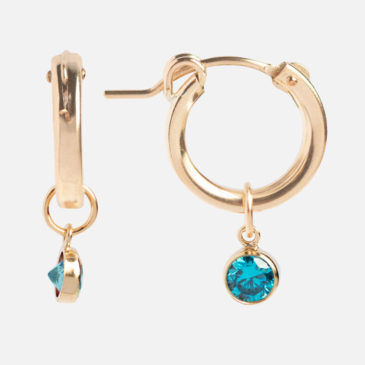 Birthstone Hoop Earrings