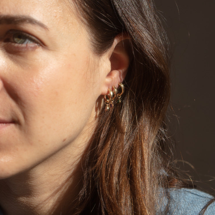 Birthstone Hoop Earrings