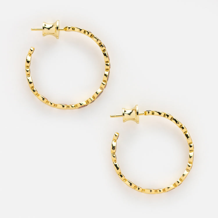 10th Birthday 1" Isla Hoop Earrings in Fire Opal
