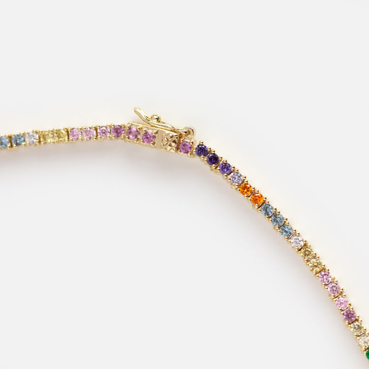 Baby Heiress Rainbow Tennis Necklace