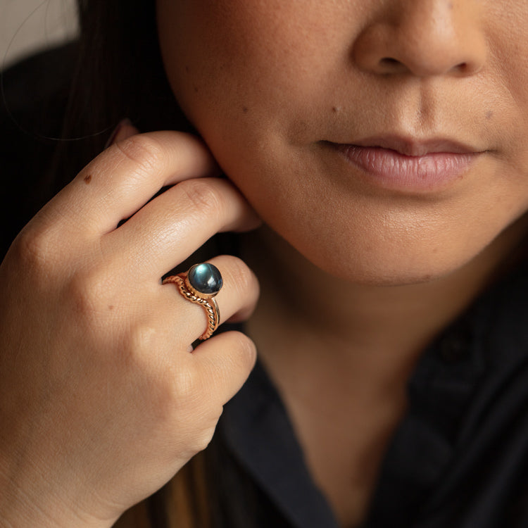 Helm Labradorite Stacking Ring Set