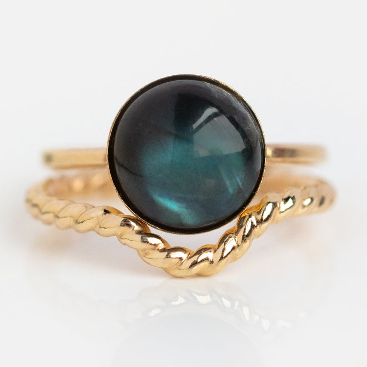 Helm Labradorite Stacking Ring Set