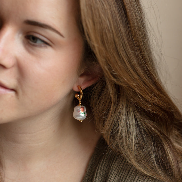 Debbie Rose and Pearl Earrings