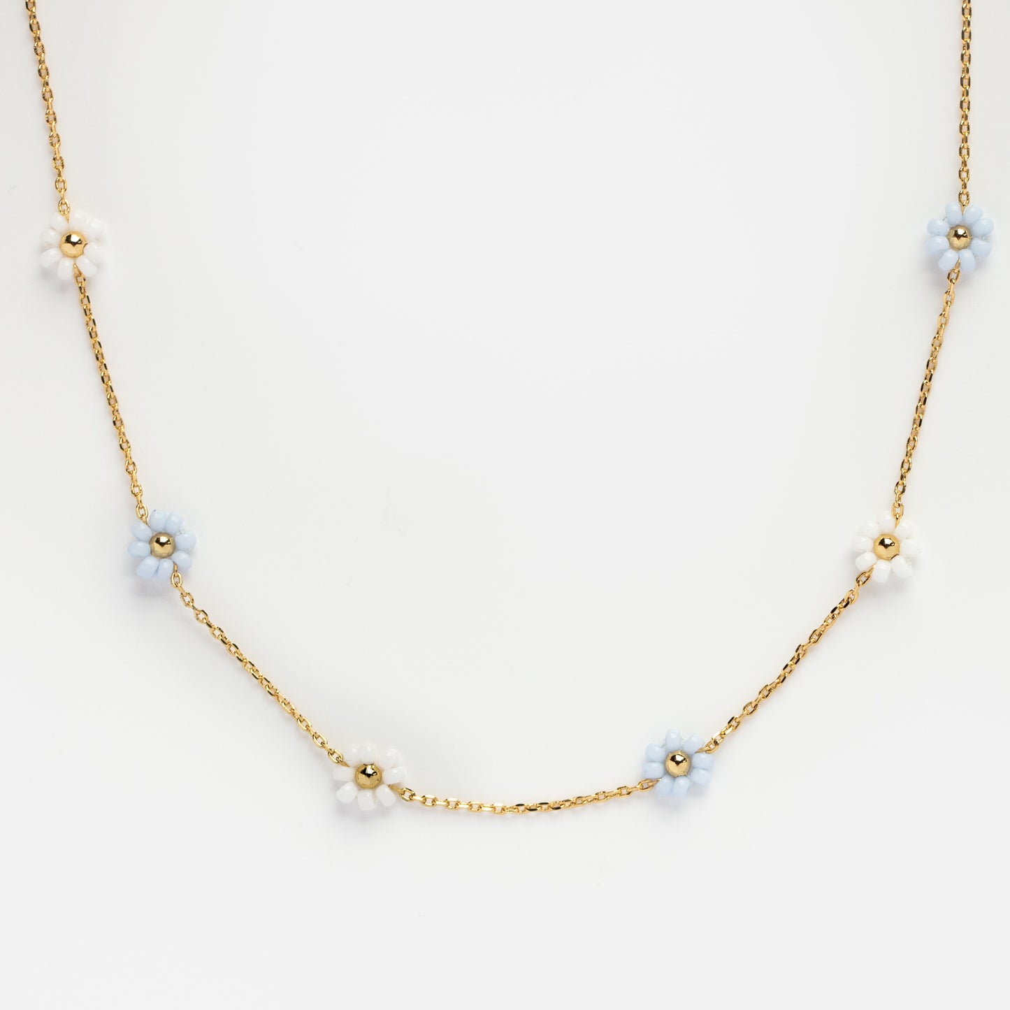The Summer I Turned Pretty Blue and White Daisy Beaded Necklace
