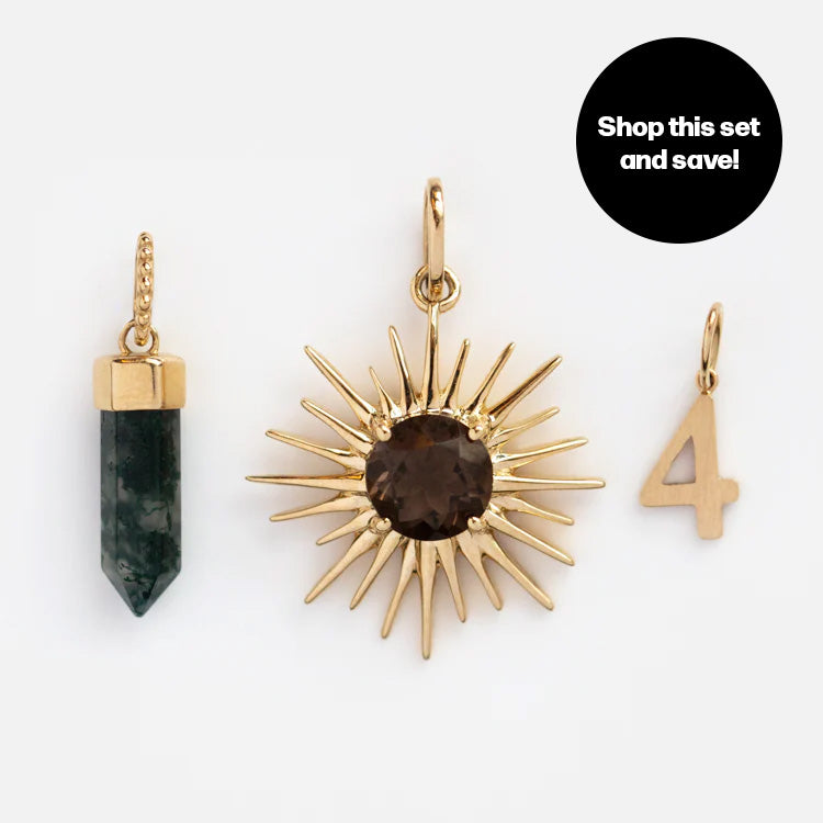 Solid Gold Charm Set For Grounding