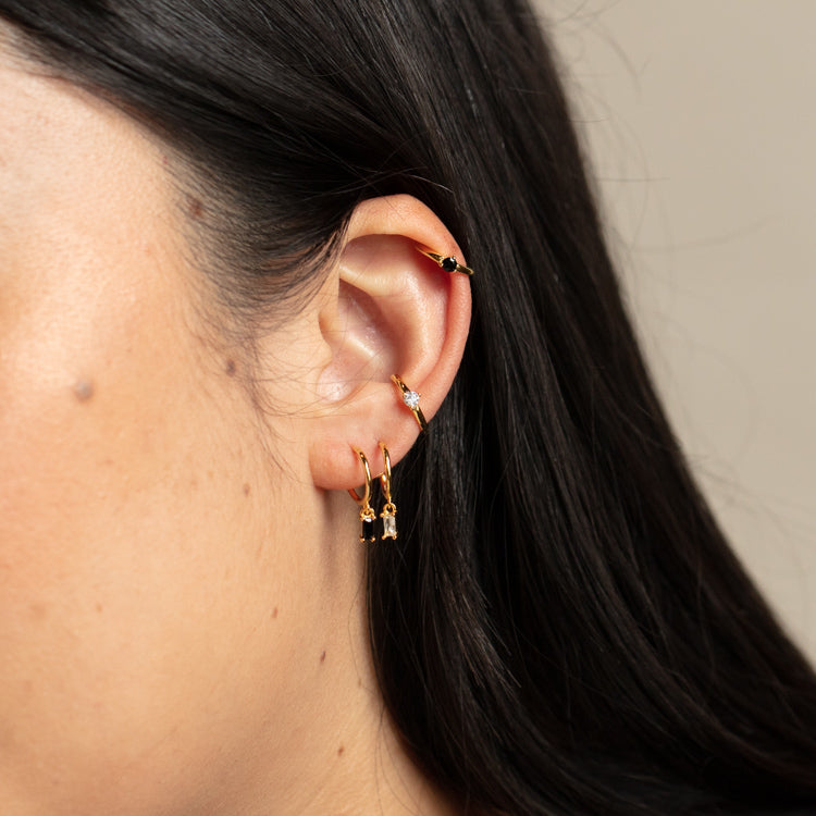 Baguette Huggie Hoop Earrings