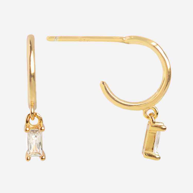 Baguette Huggie Hoop Earrings