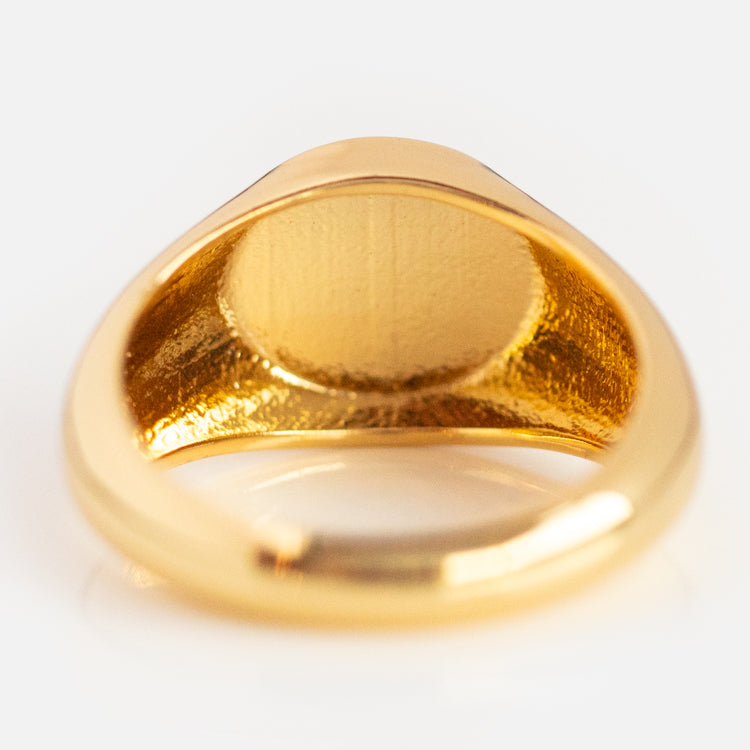 Enamel Smiley Face Signet Ring