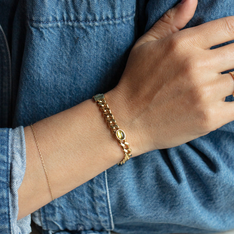 Curb Chain Accented Bracelet