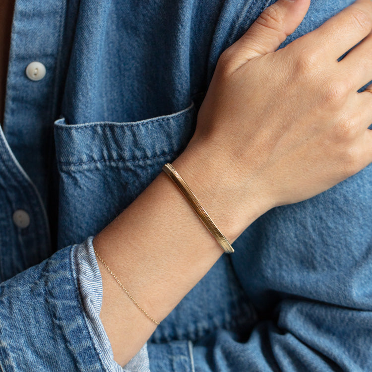 Thick Herringbone Chain Bracelet