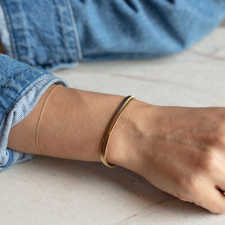 Thick Herringbone Chain Bracelet