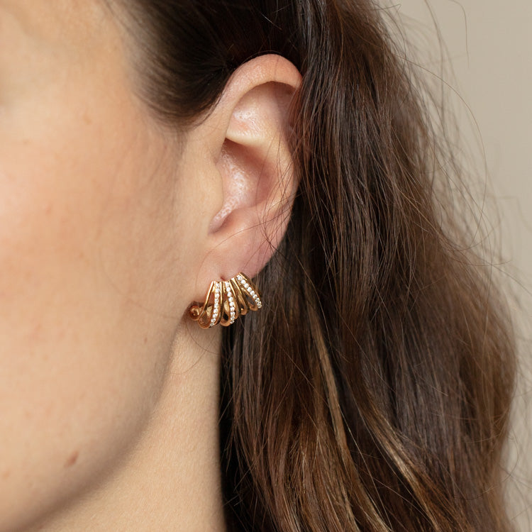 Multi Row Ear Huggie Earrings