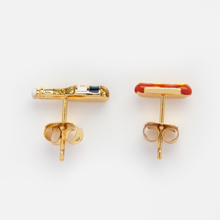 Hot Dog and Beer Stud Earrings