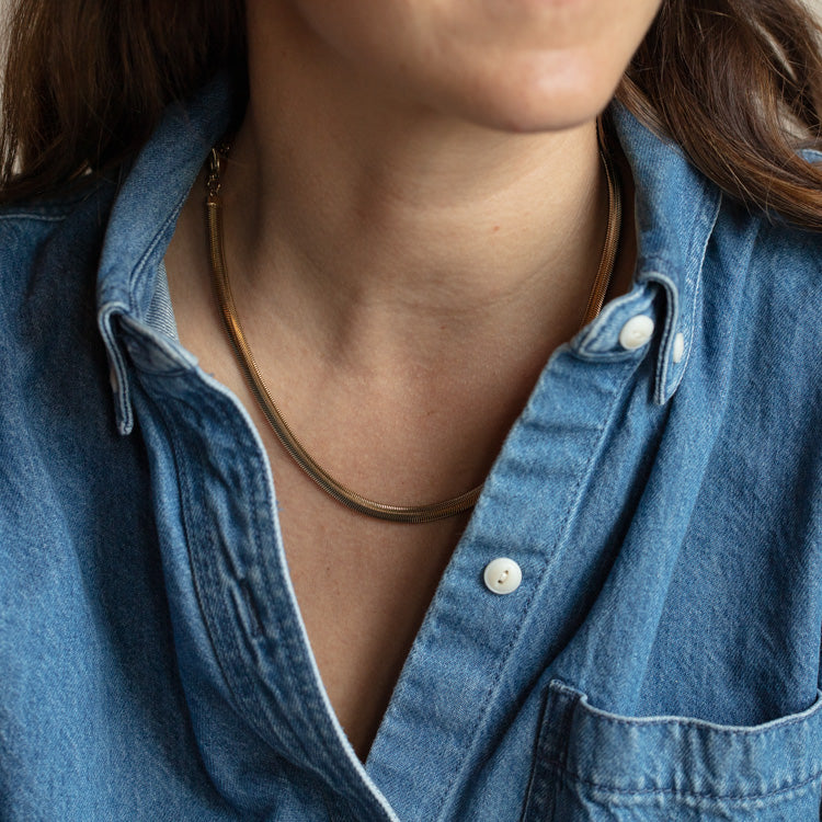 Thick Herringbone Chain Necklace