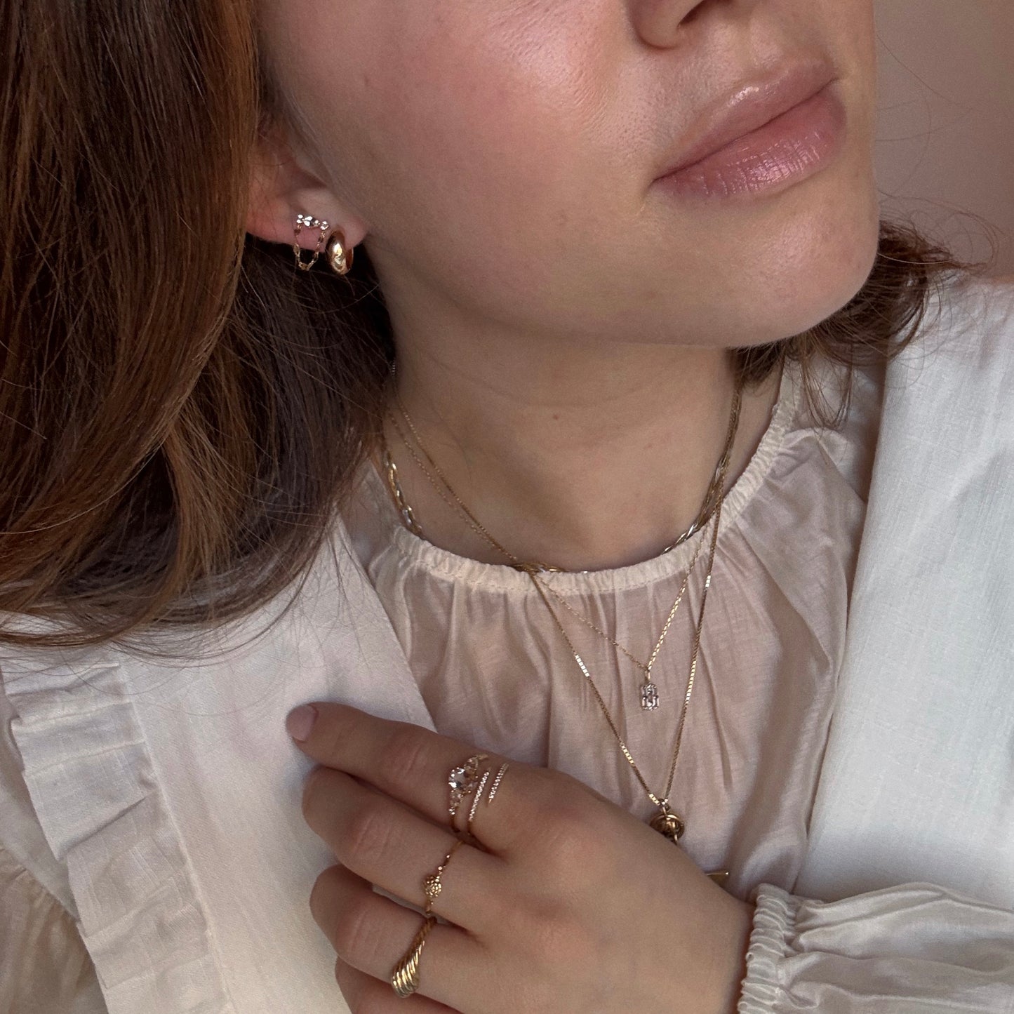 Solid Gold 2025 April Capsule White Topaz Statement Set with Free Gift