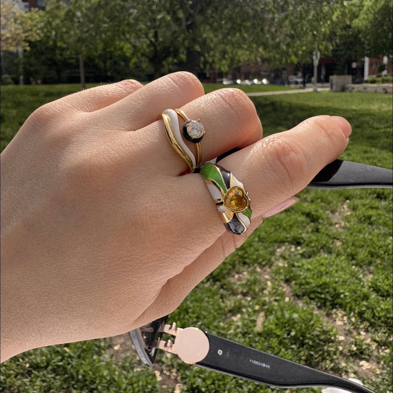 Good Vibrations Enamel Swirl Ring