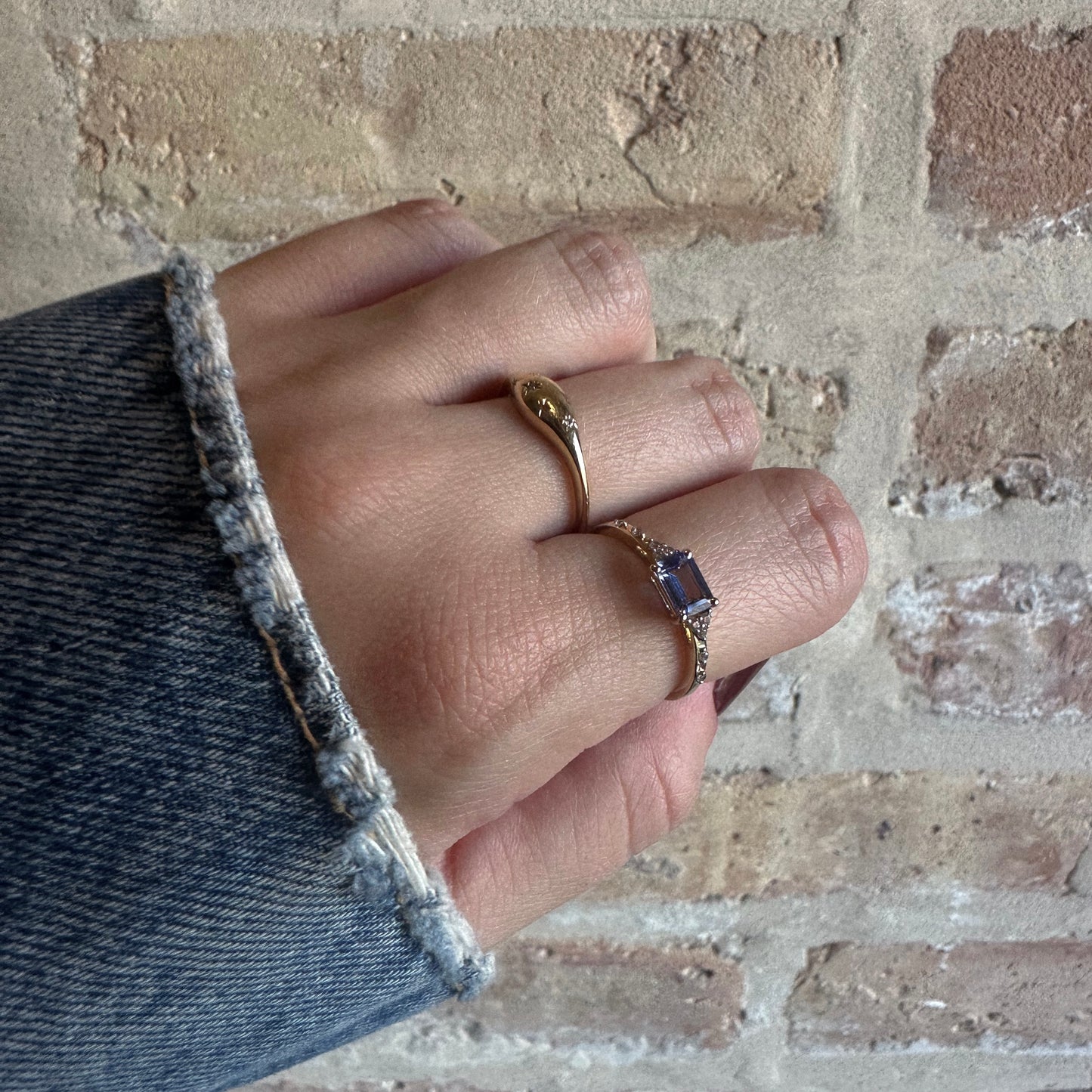 Solid Gold December Capsule Tanzanite Baguette Ring