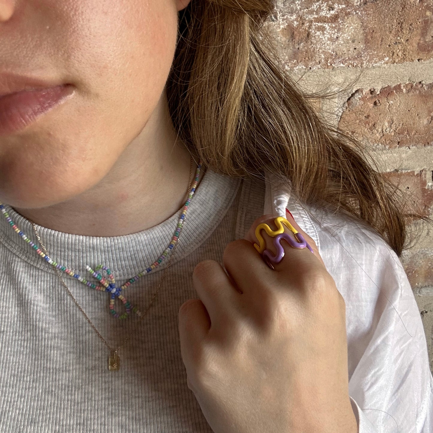 Enamel Wave Ring