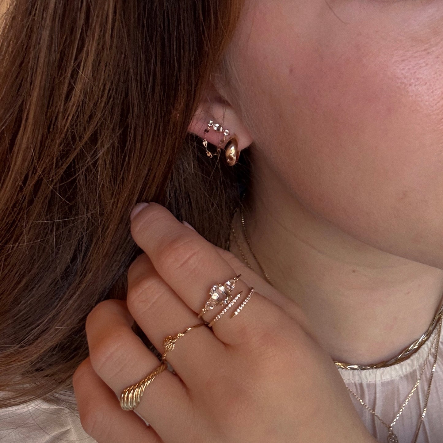 Solid Gold 2025 April Capsule Classic White Topaz Statement Ring