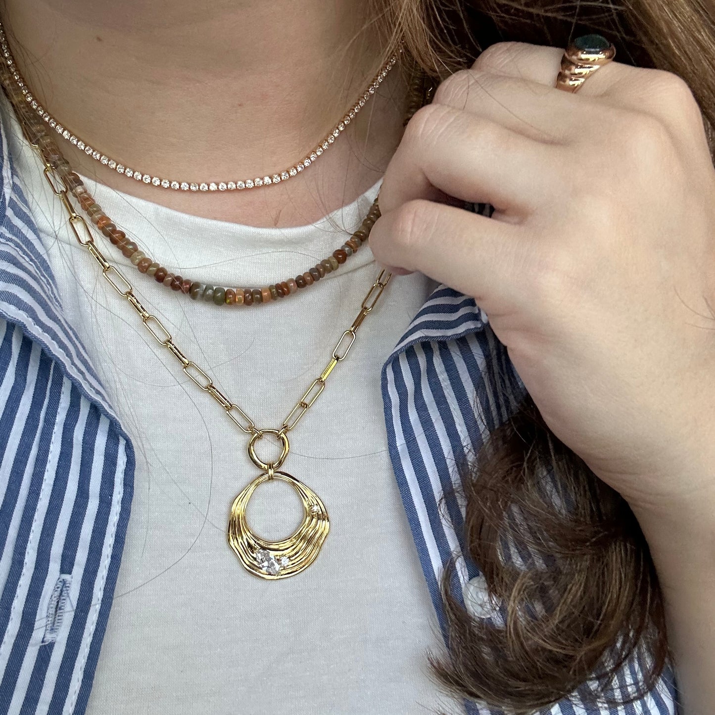 Ripples Paperclip Chain Necklace