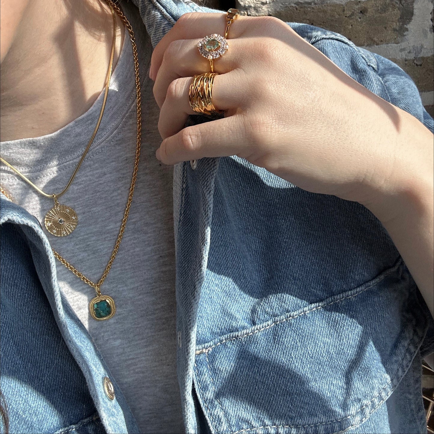 Matte Celestial Green Amethyst Coin Necklace
