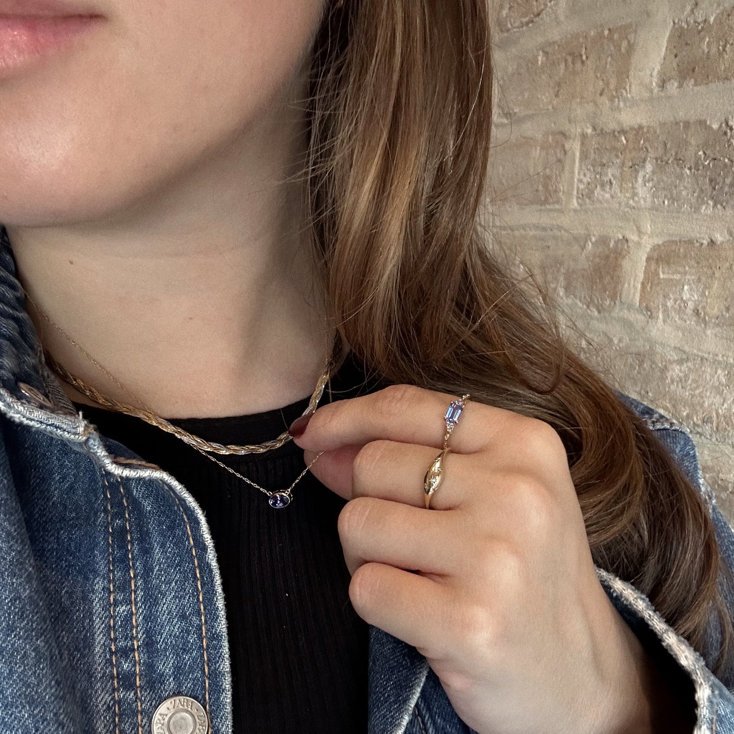 Solid Gold December Capsule Tanzanite Bezel Set Necklace