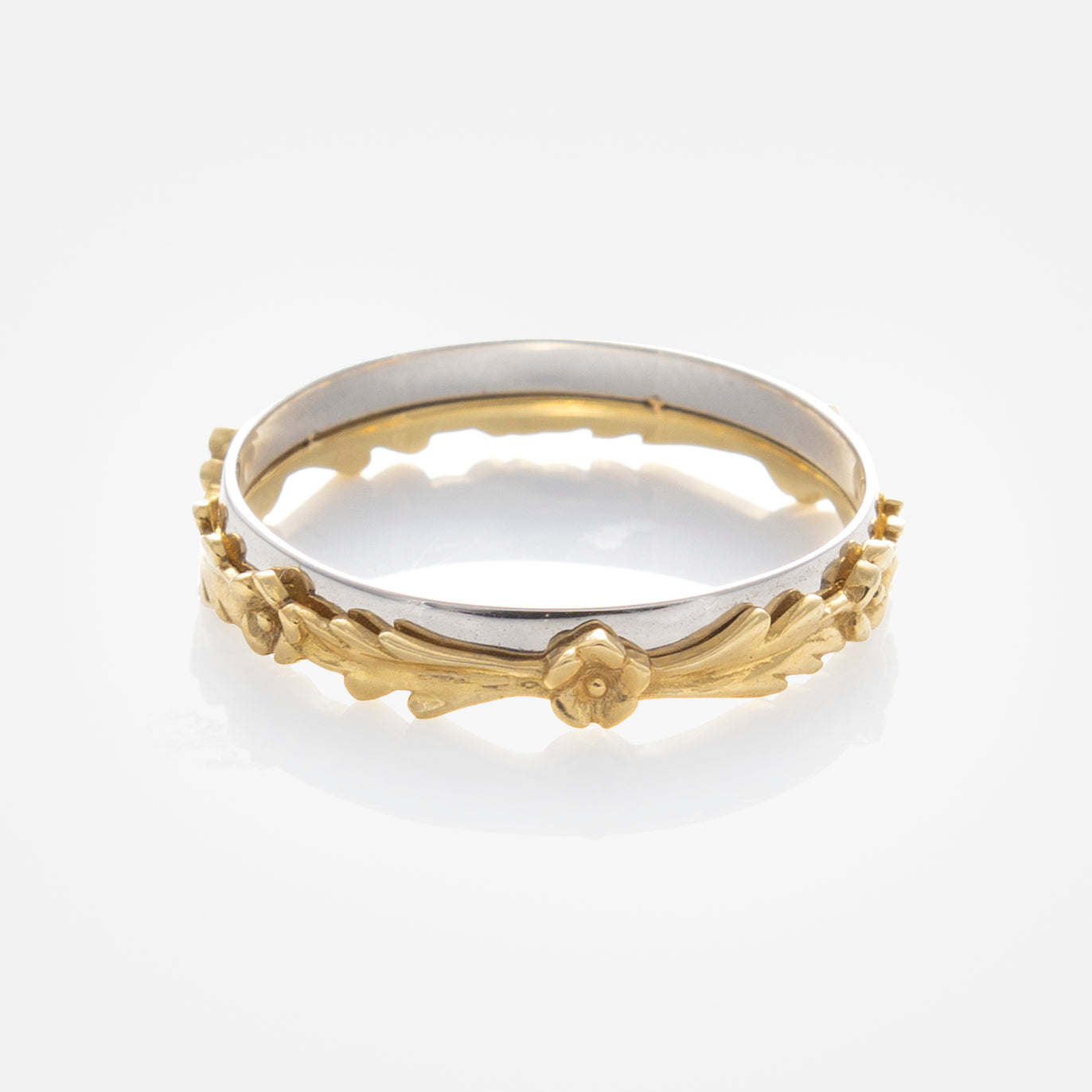 Solid Gold Mixed Metal Filigree Band