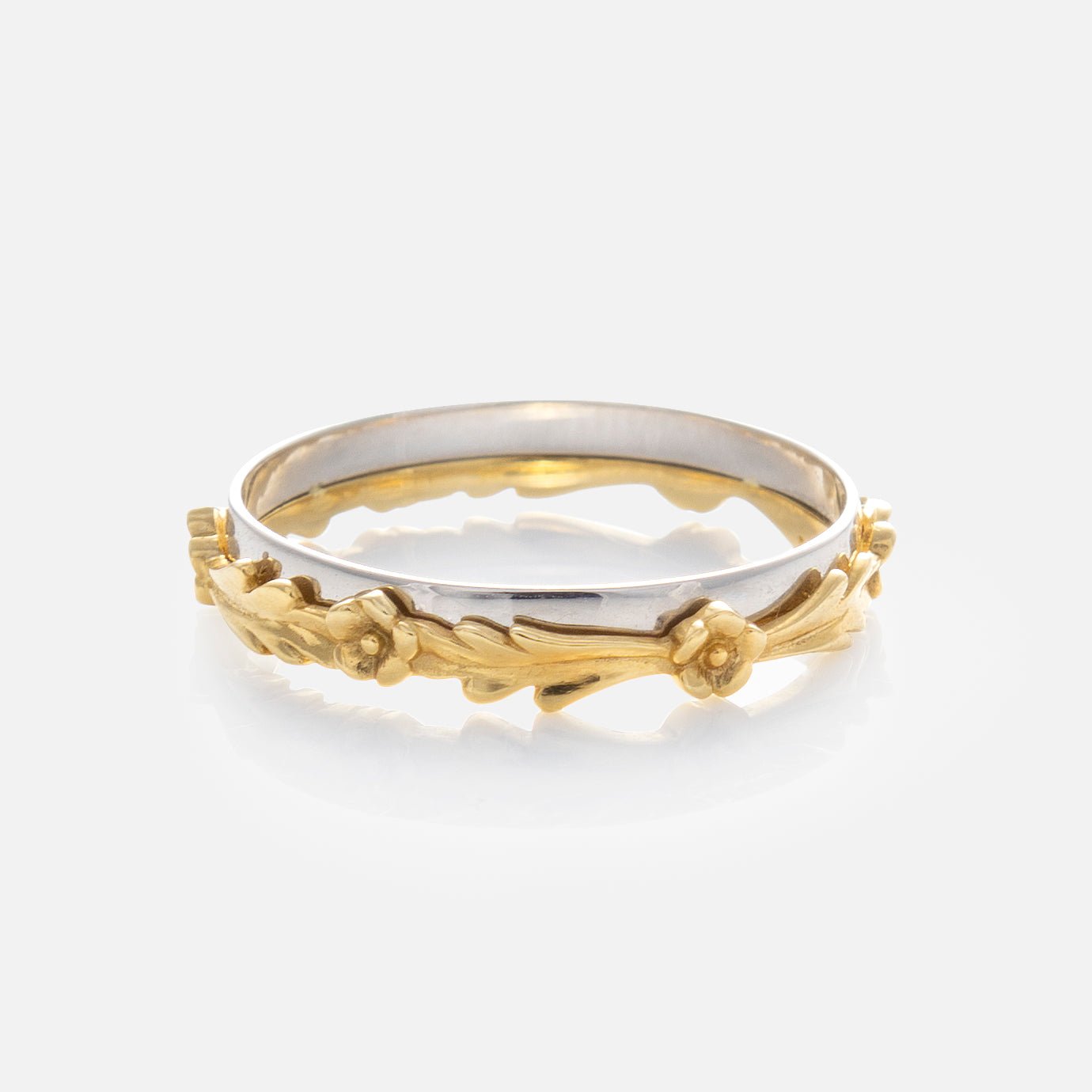 Solid Gold Mixed Metal Filigree Band