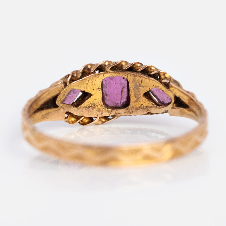 Vintage 15k Garnet and Seed Pearl Ring Size 6.5