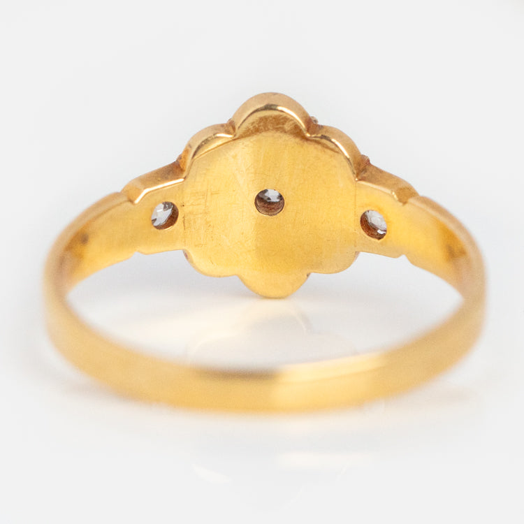 Vintage Victorian 18k Split Pearl Floral Ring Size 6.5