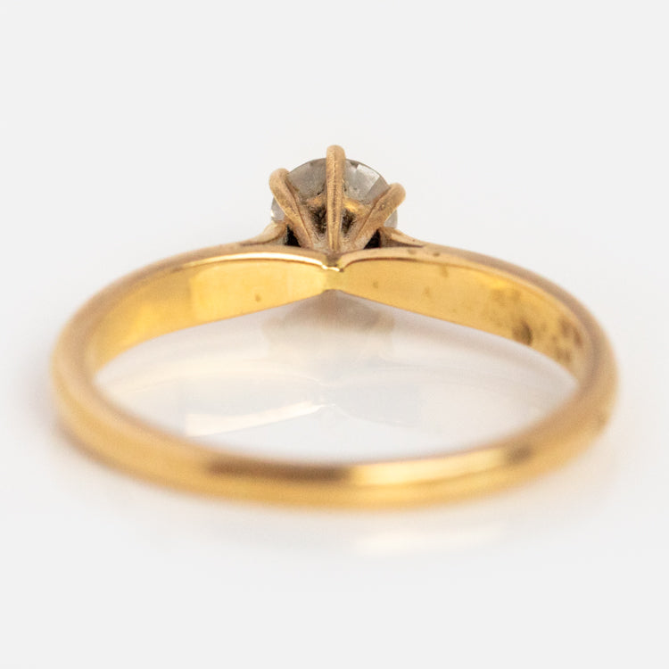 Vintage 18k Diamond Solitaire Ring Size 8.5