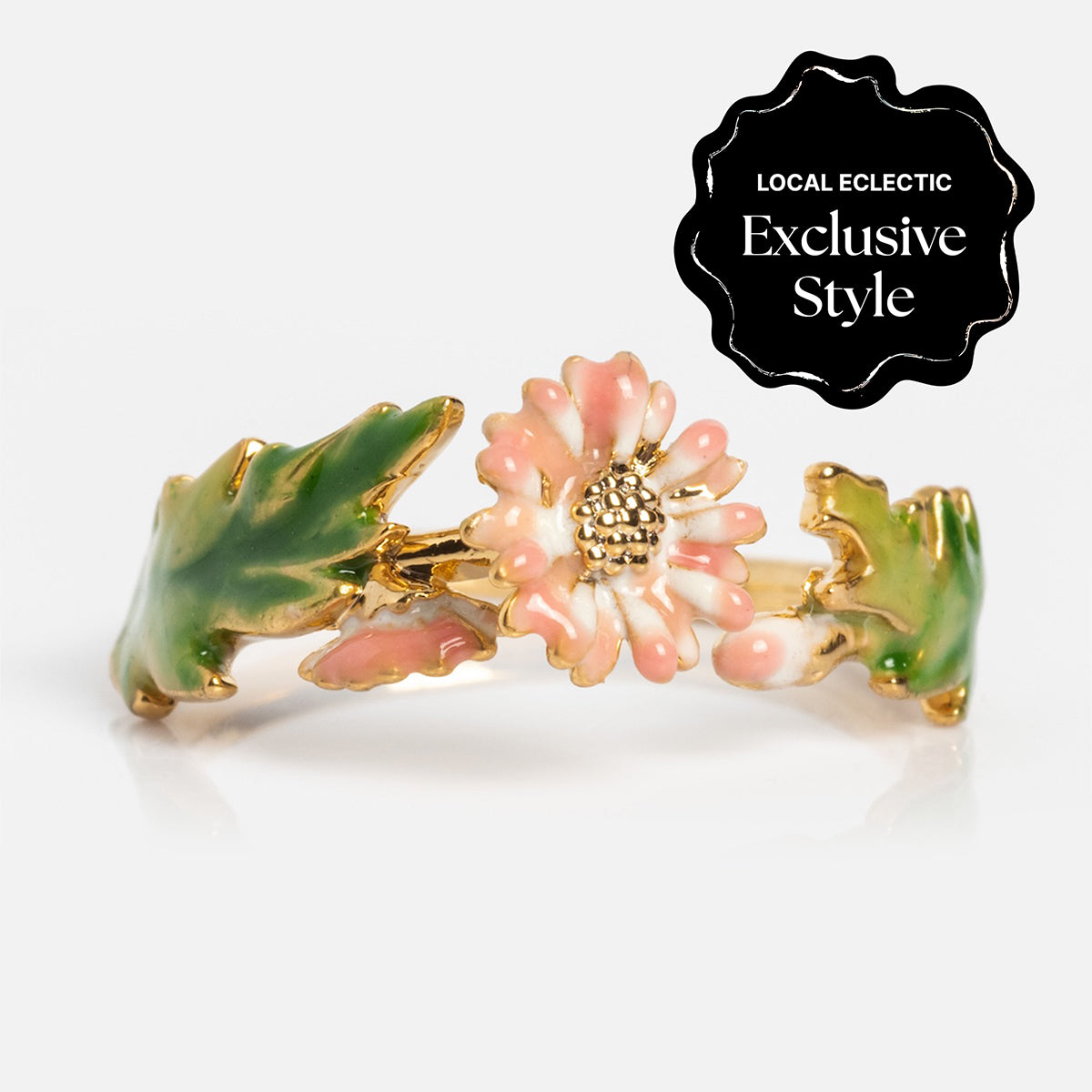 Blooming Color Adjustable Enamel Birth Flower Ring