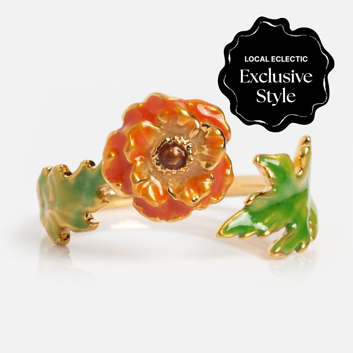 Blooming Color Adjustable Enamel Birth Flower Ring