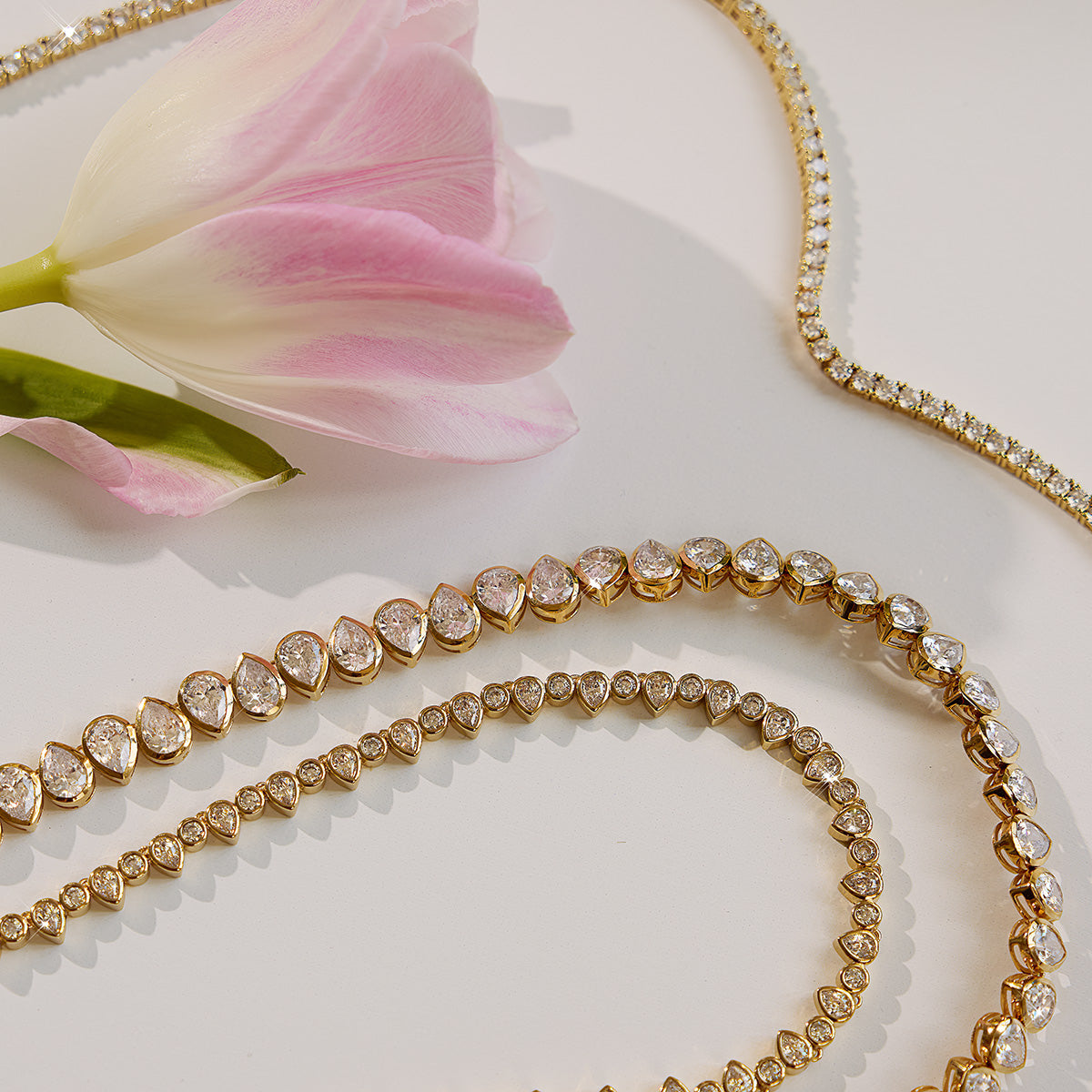 Bold Bezel Set Tennis Necklace