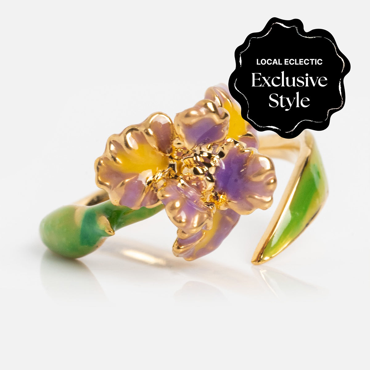Blooming Color Adjustable Enamel Birth Flower Ring
