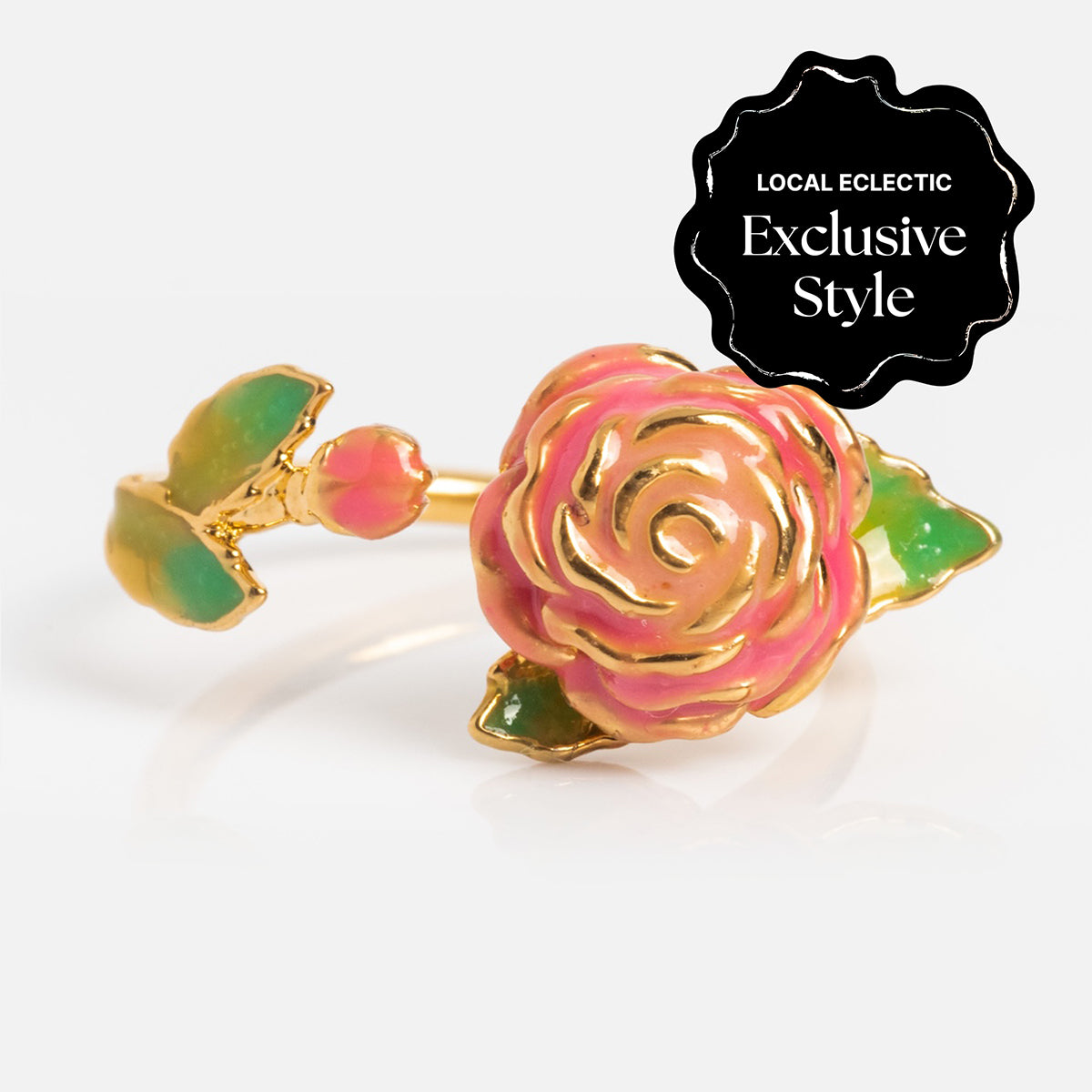 Blooming Color Adjustable Enamel Birth Flower Ring
