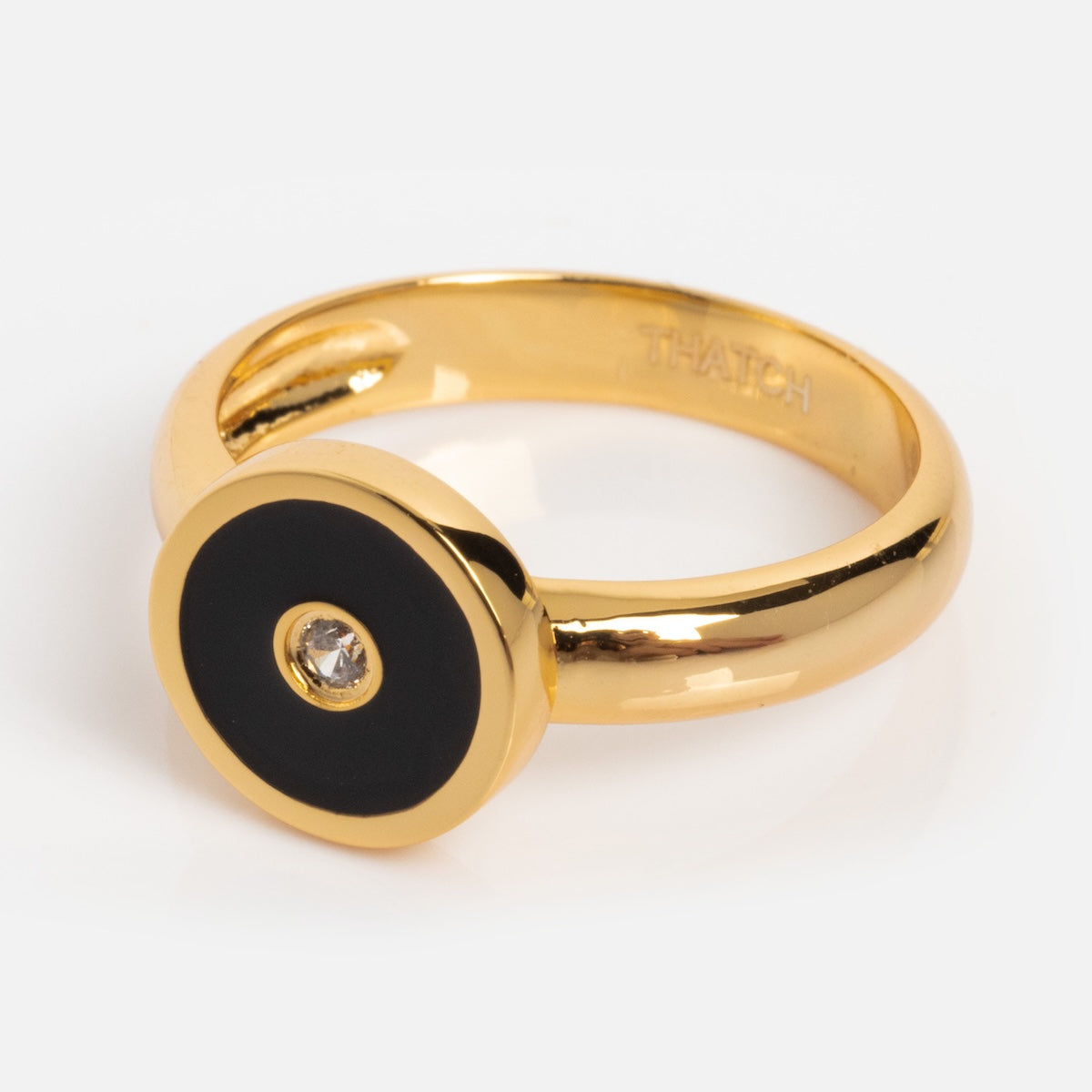 Balia Black Enamel Ring