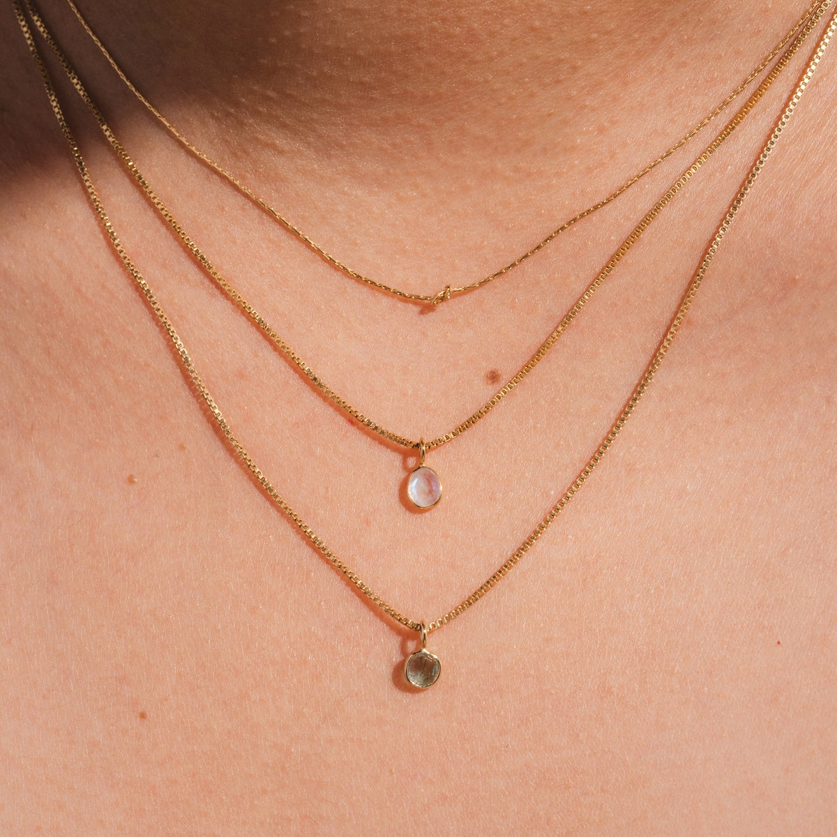 Sofia Slice Necklace with Moonstone