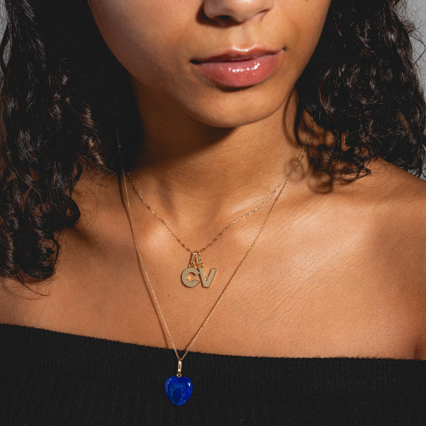 Gemma Lapis Heart Necklace