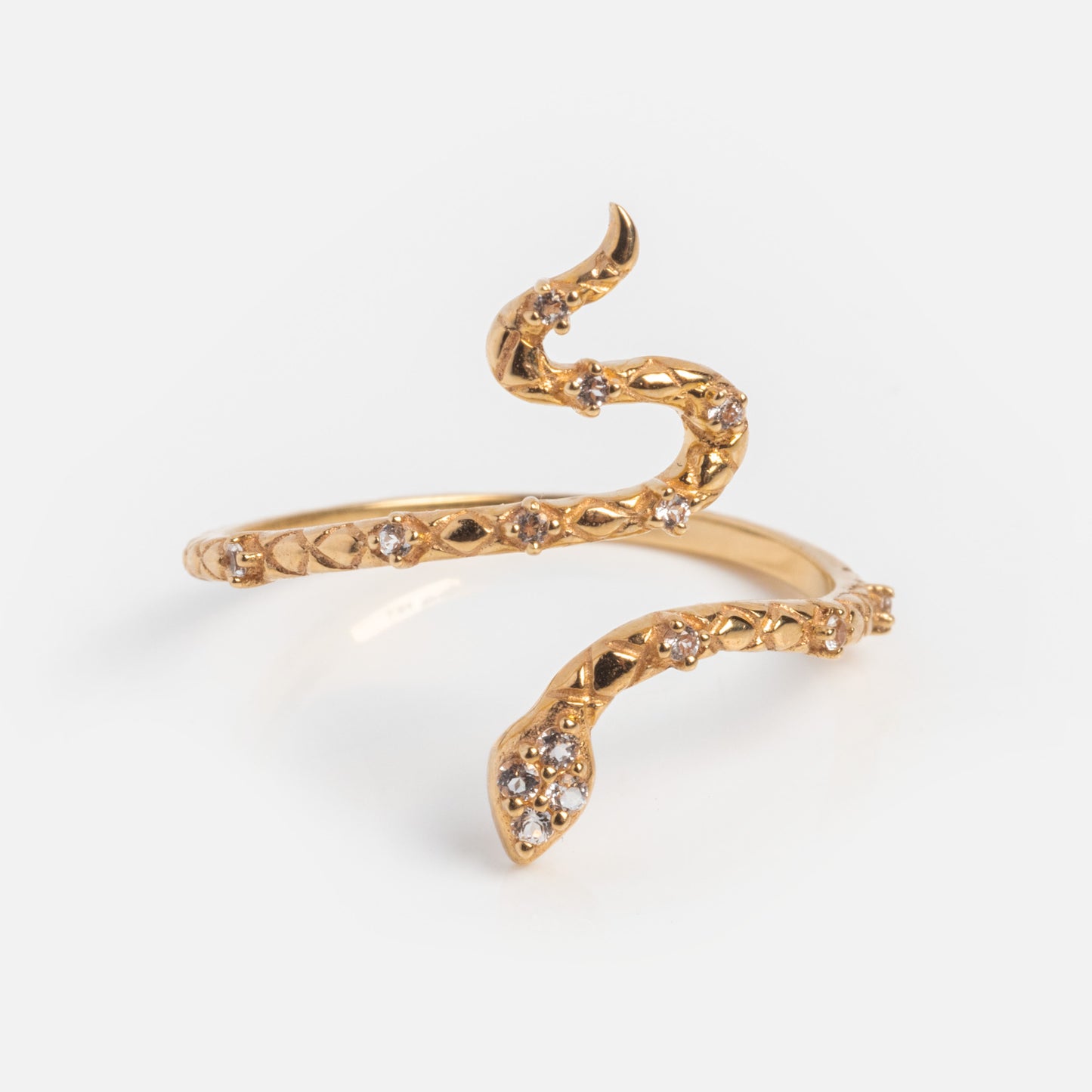 Solid Gold Wrapped Snake Ring for Wisdom