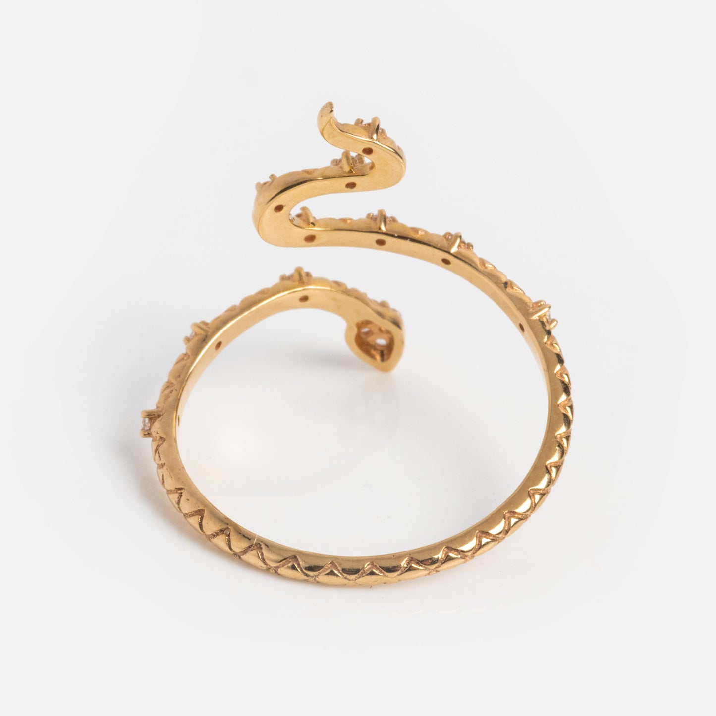Solid Gold Wrapped Snake Ring for Wisdom