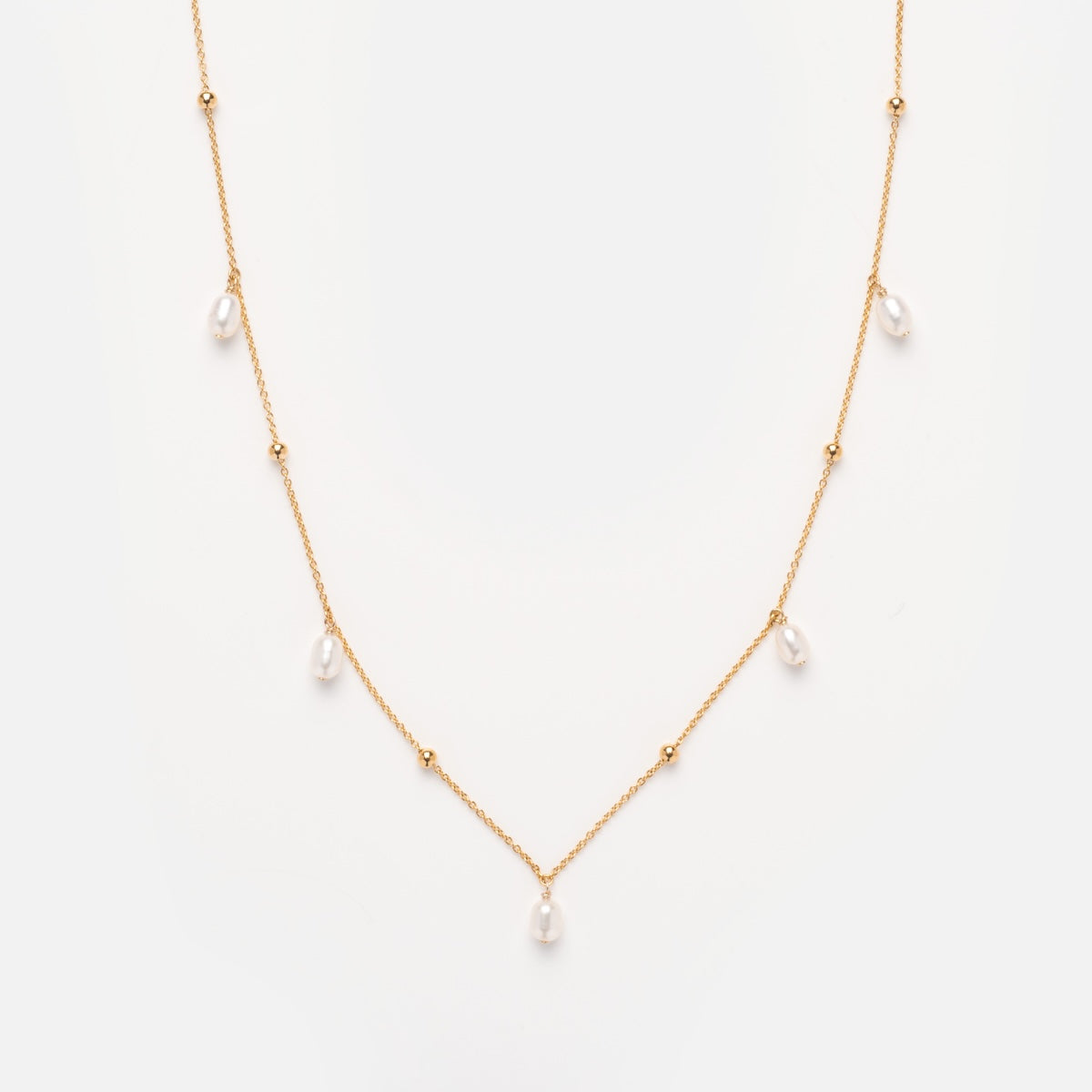Solid Gold Pearl Droplet Necklace | Local Eclectic Solid Gold Pearl Droplet Necklace | Local Eclectic