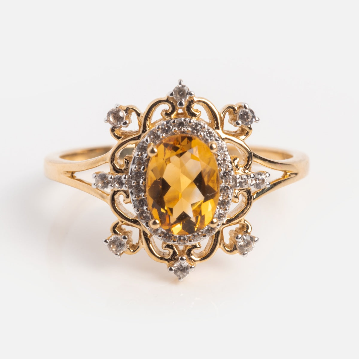 14k Vintage Inspired Citrine Statement Ring Local Eclectic